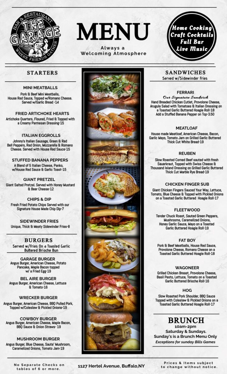 garage restaurant menu - A Deep Dive into Buffalo’s Italian-Inspired Comfort Food Offerings