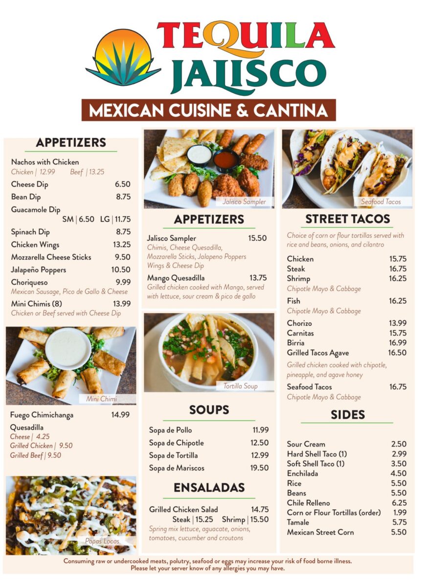 Finding the Exact Tequila Jalisco Mexican Restaurant Brookfield Menu