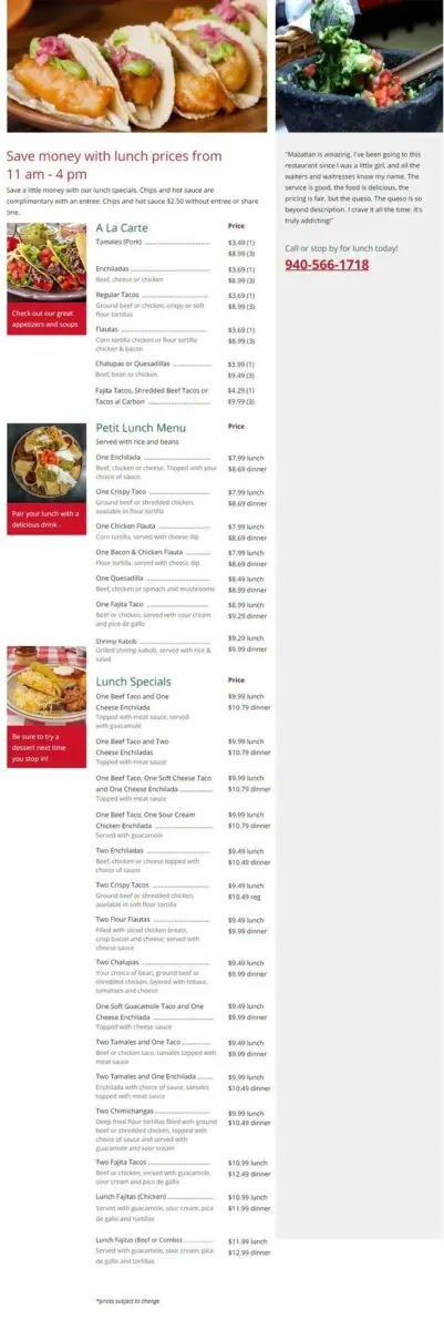 Mazatlan Restaurant Menu Comprehensive Guide to Authentic Mexican Cuisine Specialties
