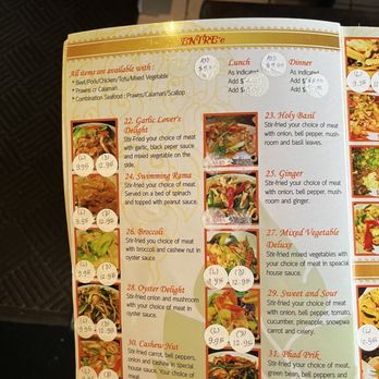 Mae Phim Thai Restaurant Menu - A Comprehensive Culinary Guide to Seattle's Thai Delights