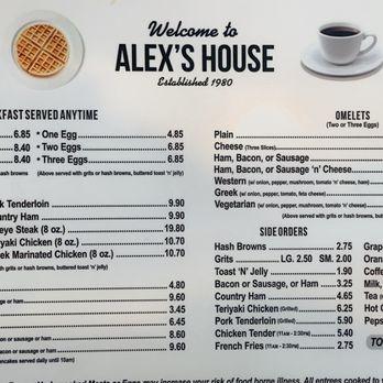 alex house restaurant menu – A Deep Dive into American & Greek Diner Classics