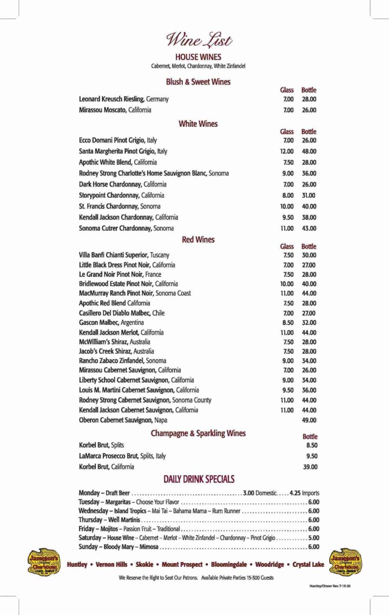 jameson's restaurant menu: The Comprehensive Joliet Pub Guide