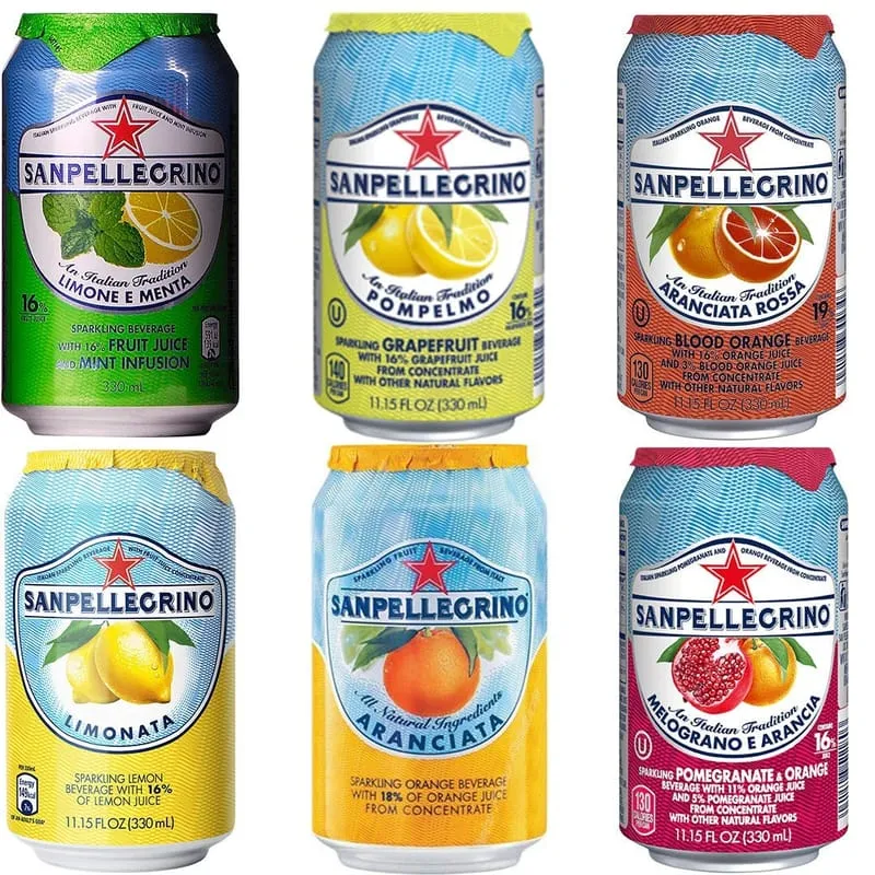 Refreshing San Pellegrino sparkling water, available on the dina's restaurant menu