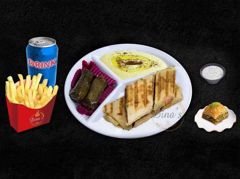 A curated Signature Meal combo, featuring various Mediterranean delights from the dina's restaurant menu