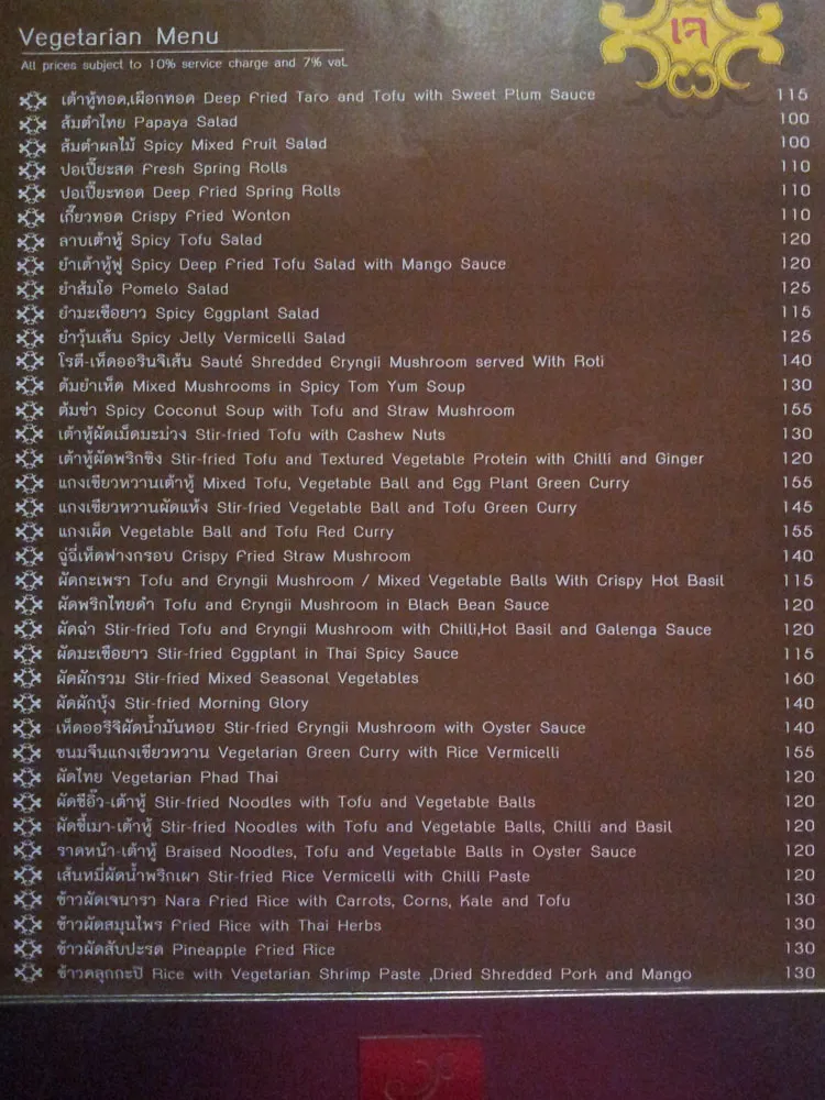 allintitle:nara restaurant menu for vegetarian festival