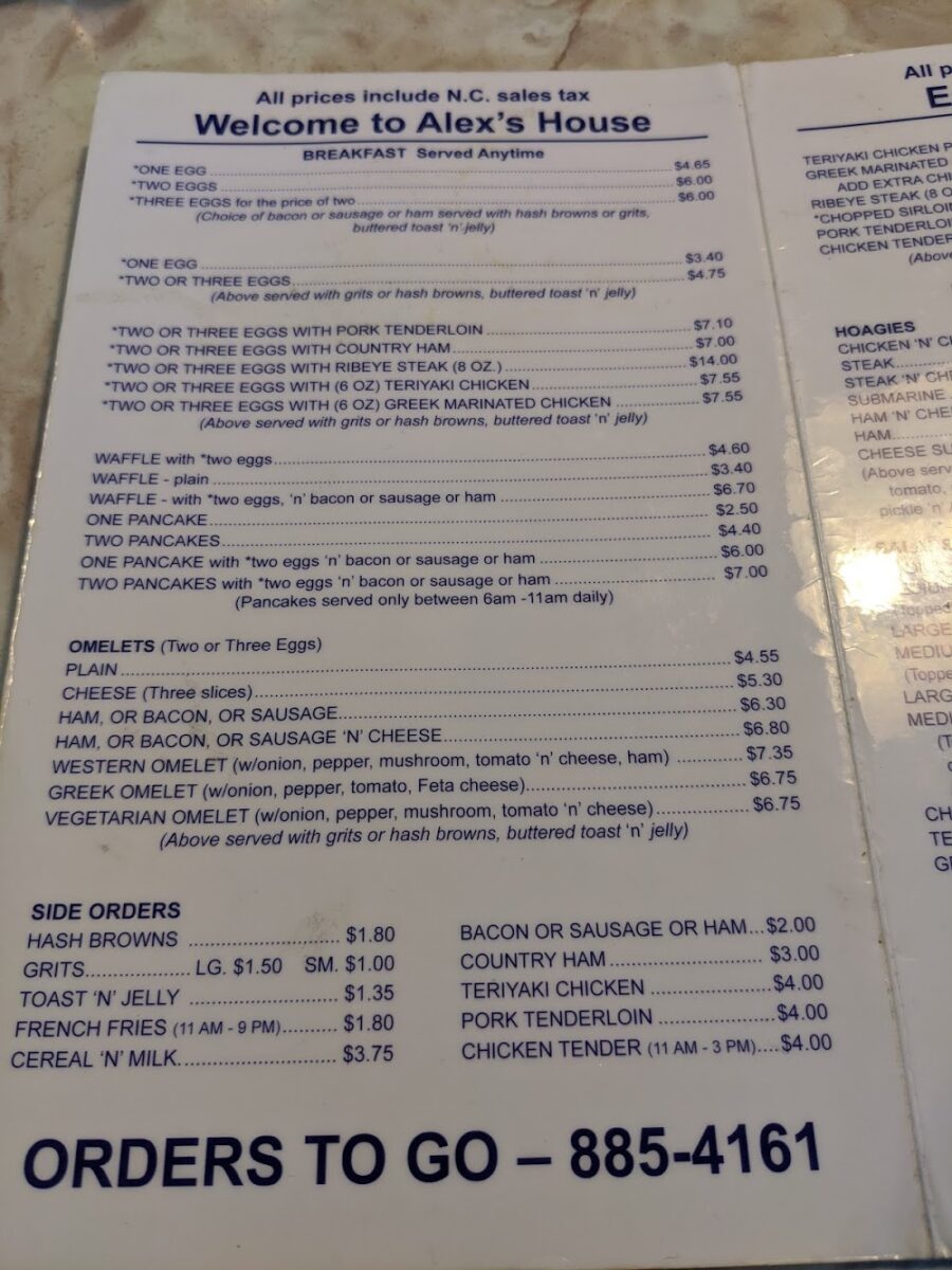 alex house restaurant menu – A Deep Dive into American & Greek Diner Classics