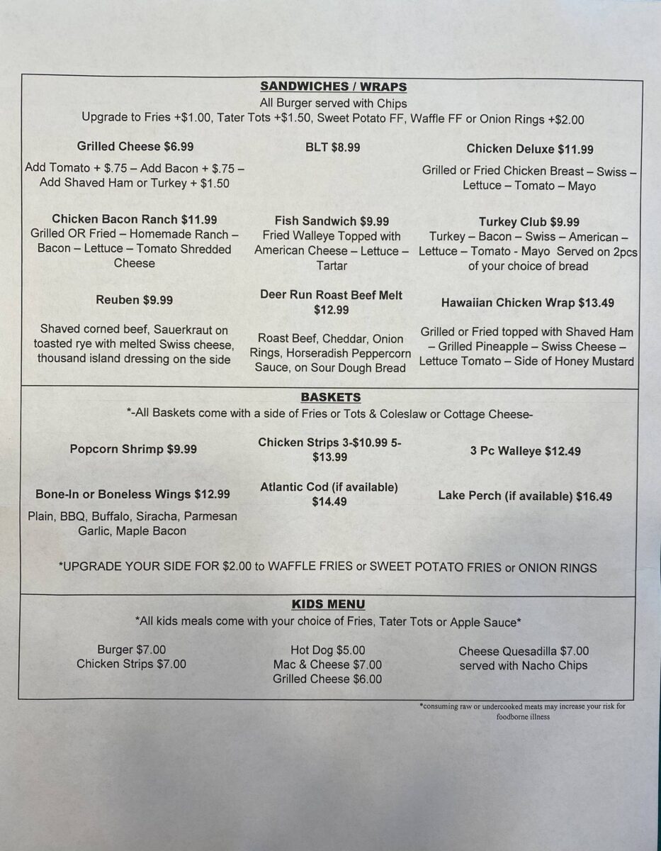 Deer Run Golf Course & Restaurant Menu: A Deep Dive into the Horton, Michigan Culinary Experience