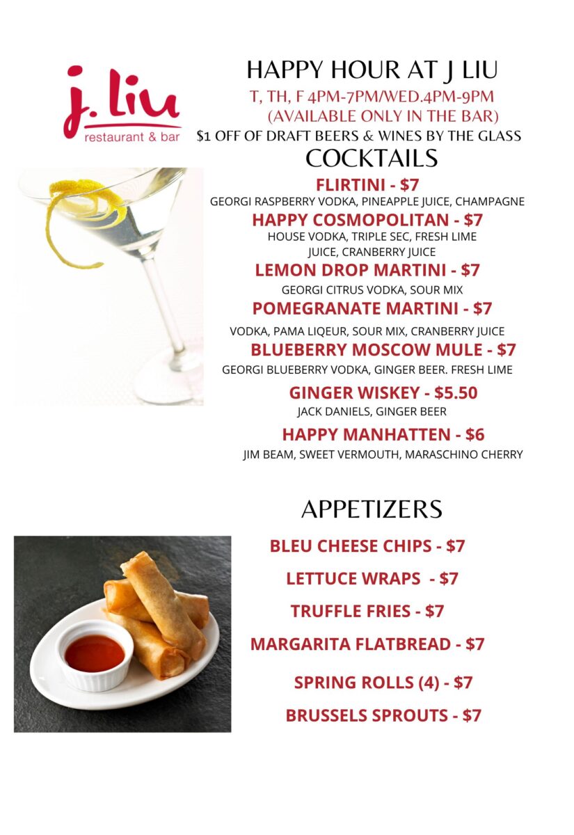 J Liu Restaurant Menu – A Detailed Exploration of Worthington's Premier Asian-Fusion Cuisine