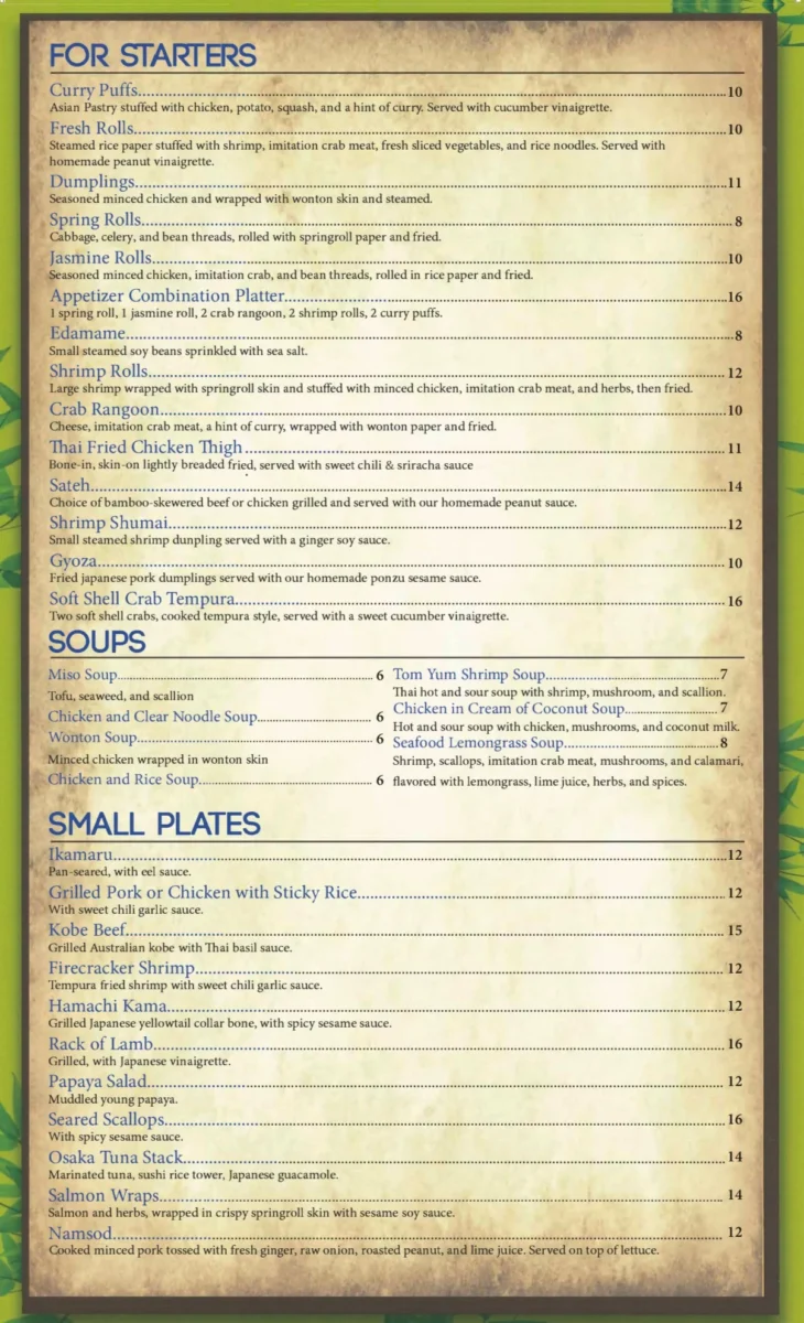 Jasmine Thai Restaurant New London Menu: A Comprehensive Guide to Authentic Thai and Gourmet Sushi Offerings