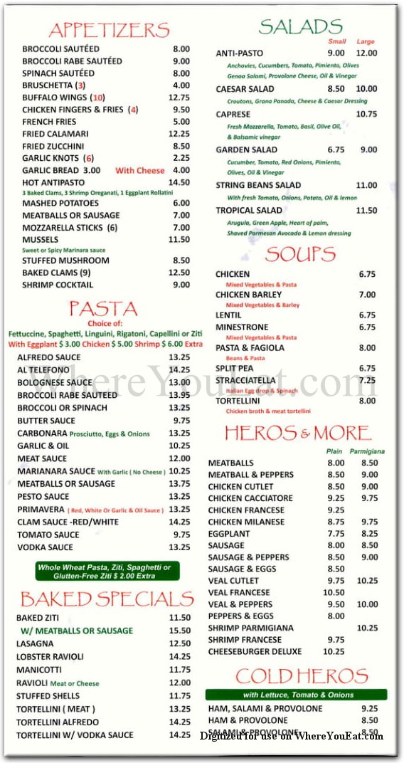 Italian Village Restaurant Menu - A Deep Dive into New York's Classic Italian and Pizza Offerings