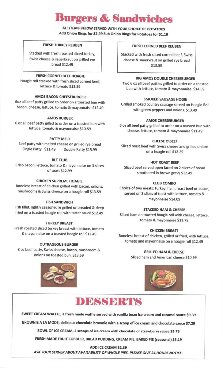 The Definitive Analysis of the famous amos restaurant menu Offerings