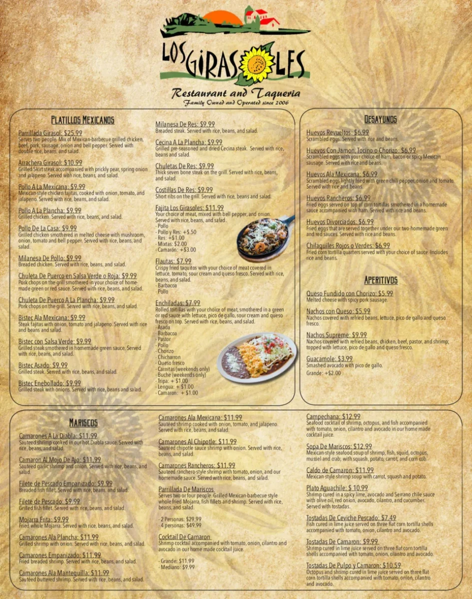 girasoles restaurant menu: A Detailed Guide to Authentic Mexican and Latin American Cuisine