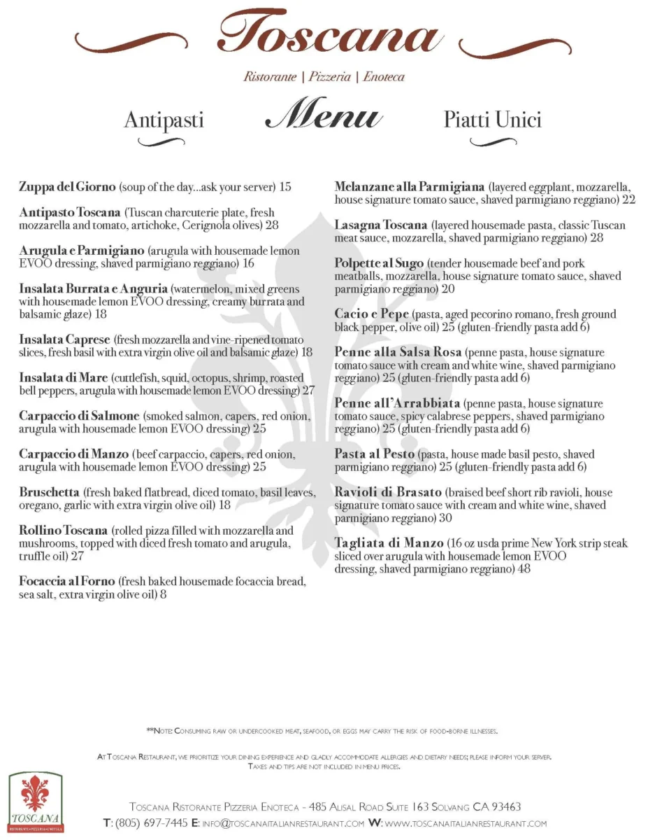 menu for toscana restaurant: A Comprehensive Culinary Analysis of Arlington Heights' Italian-American Gem