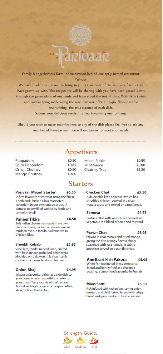 parivaar restaurant menu: A Comprehensive Culinary Analysis of Traditional and Signature Indian Dishes