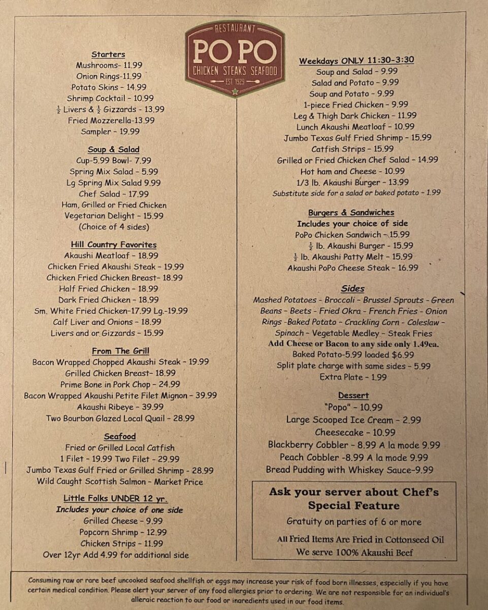 The Definitive Guide to the popo restaurant menu: Deep Dive into Texas Hill Country Classics