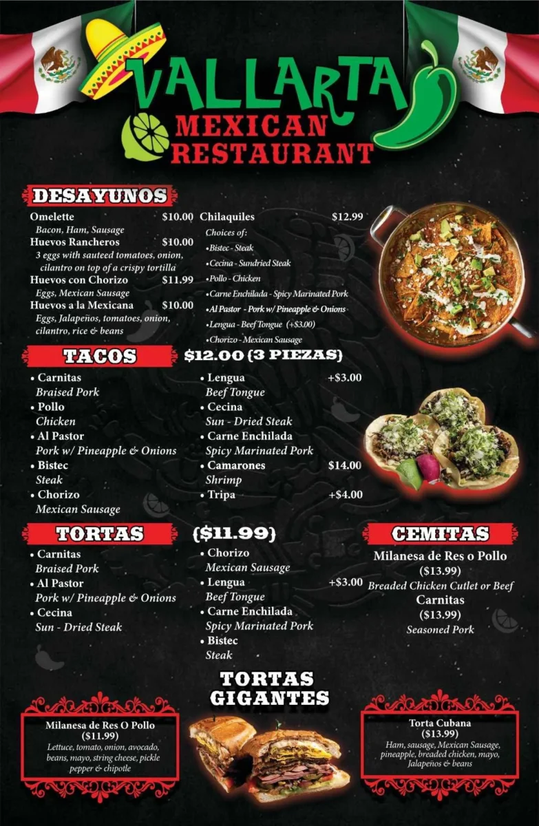 Vallarta Mexican Restaurant Menu Pensacola FL: A Comprehensive Guide to Authentic Mexican Cuisine