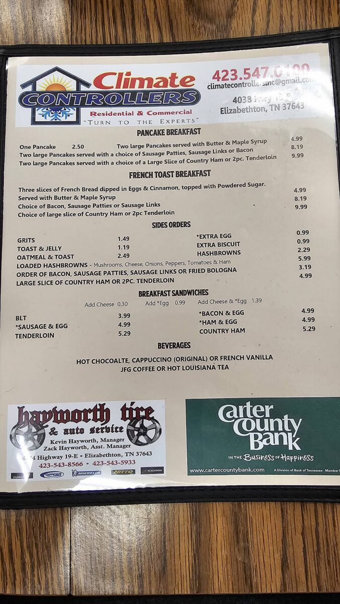 Wayne & Nancy Family Restaurant Menu: The Definitive Guide to Elizabethton’s Home-Style Comfort Food Offerings