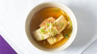 Agedashi Tofu, a popular deep-fried tofu appetizer from the shiki japanese restaurant menu