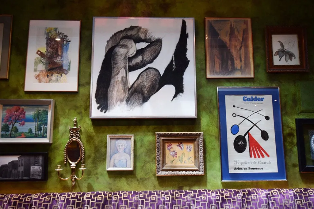 Eclectic artwork and decor elements within The Majestic restaurant’s newly renovated space