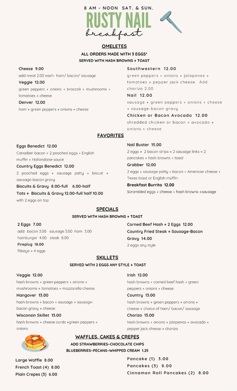 The Definitive rusty nail restaurant menu Guide: Specialty Dishes, Prices, and Diner Classics