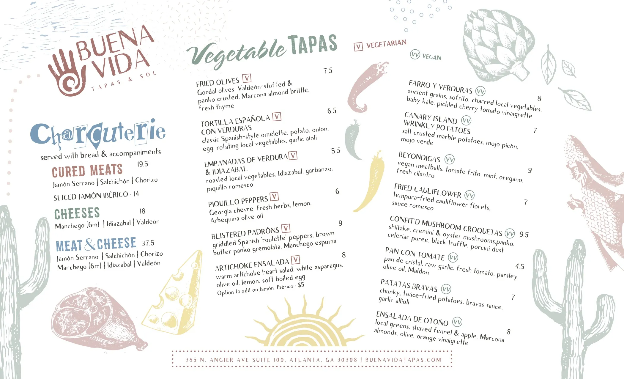 Detailed allintitle:menu for Spanish restaurant showcasing tapas and appetizers, featuring traditional and modern culinary creations.