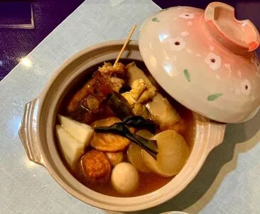 Comforting Oden stew, a repeated seasonal favorite on the shiki japanese restaurant menu