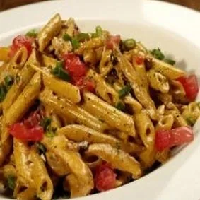 A hearty and flavorful Campfire Pasta dish, providing comforting options on the Marion restaurant menu.