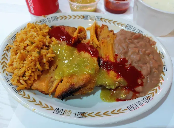 Tamales Beans and Rice, demonstrating the occasional ethnic special available on the 810 Munchies restaurant menu