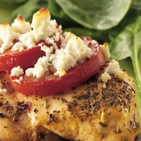 A flavorful Fresh Chicken Breast Mediterranean dish, highlighting unique culinary creations on the Marion restaurant menu.