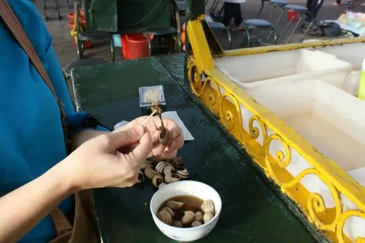 Traditional Moroccan Ba'abouch (snails in broth), a cherished street food rarely seen on a conventional Moroccan restaurant menu