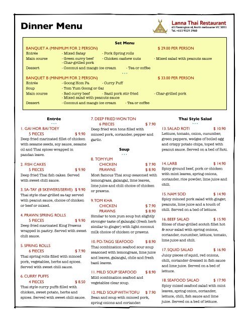 The Definitive Guide to the lanna thai restaurant laconia menu and Signature Dishes
