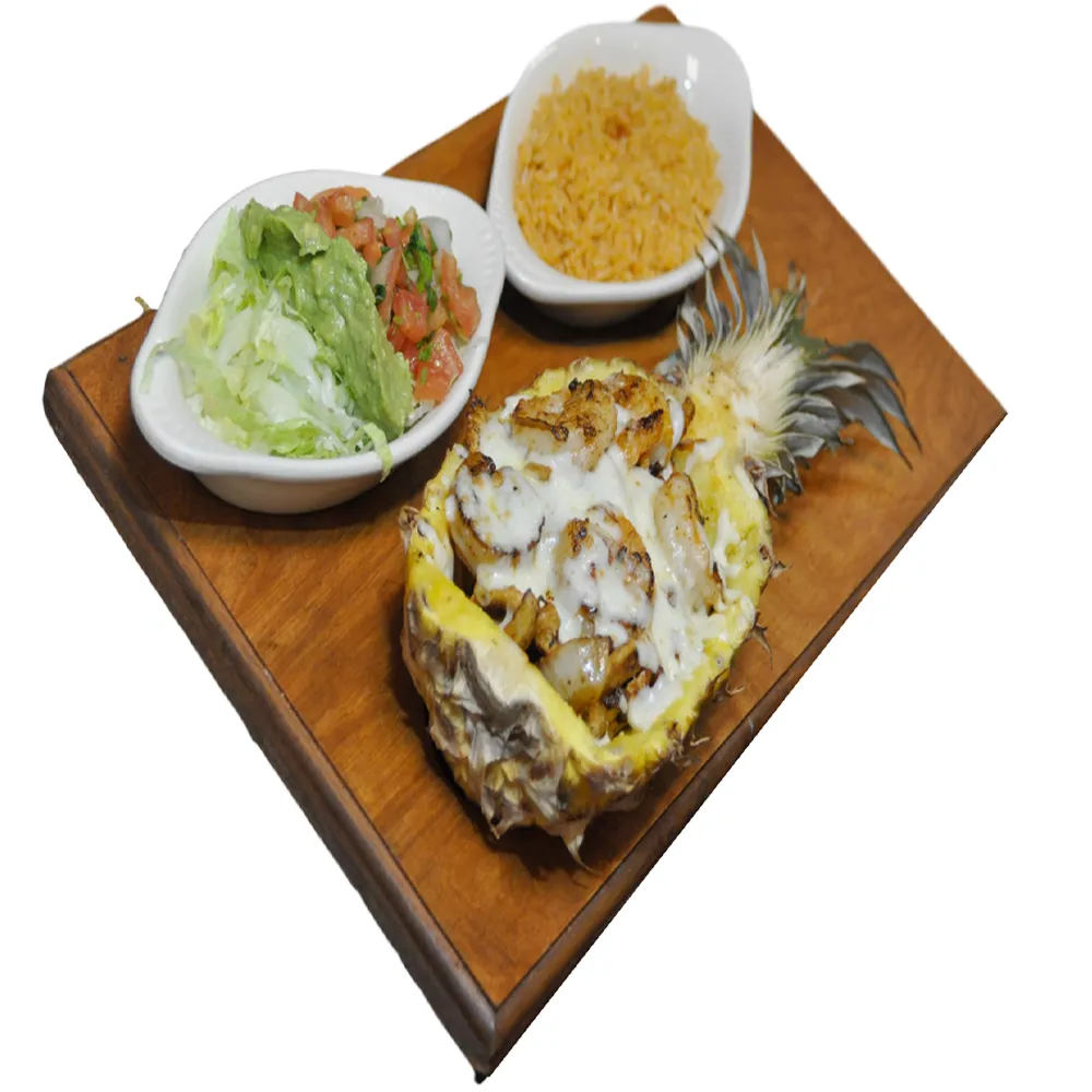allintitle:bravos mexican restaurant menu: Sizzling Hawaiian Fajitas with Pineapple and Mozzarella Cheese