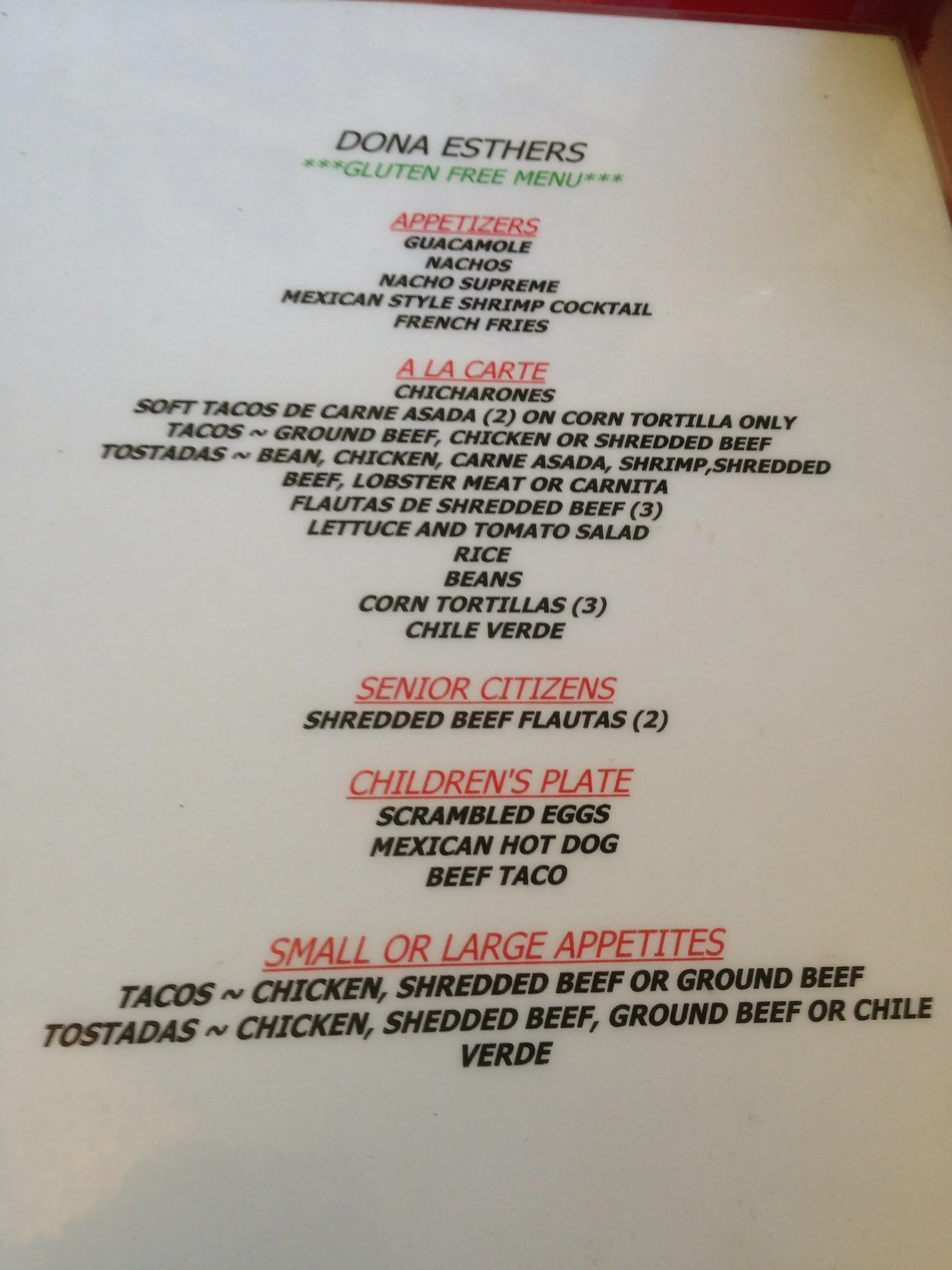Critical evaluation of the allintitle:esther restaurant menu for gluten-free integrity