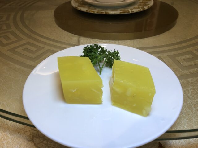 Delightful Water Chestnut Pudding, a traditional dessert option on the Asia Garden Chinese Restaurant Menu
