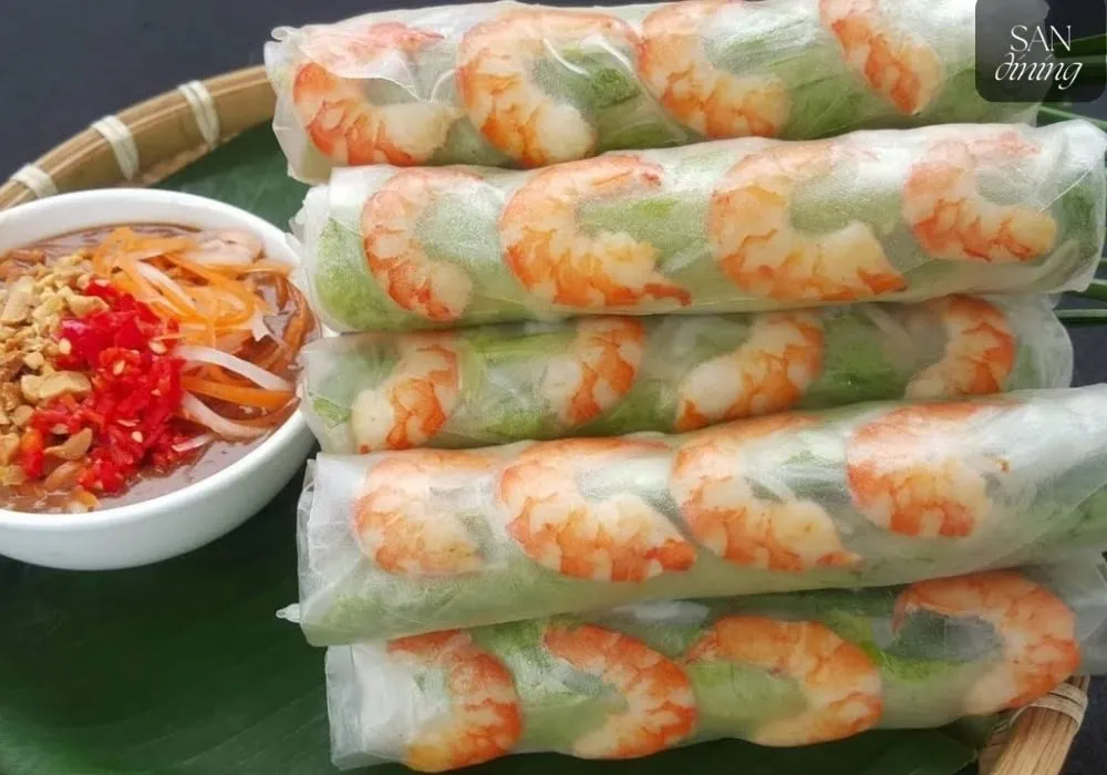 Fresh Indochine Vietnamese spring rolls with shrimp and vermicelli noodles