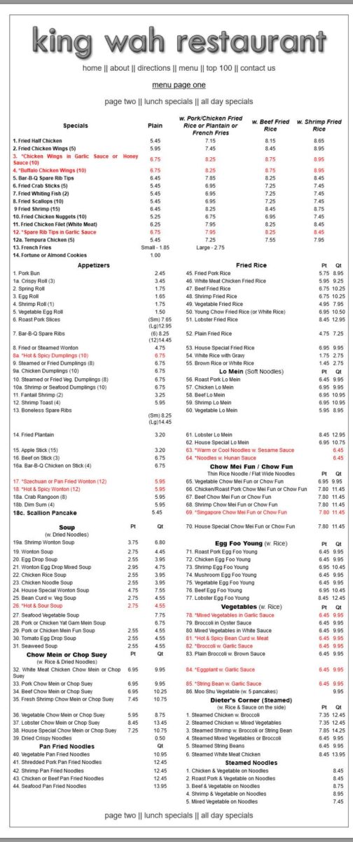 king wah restaurant menu: The Ultimate Guide to Classic Chinese-American Dining and Pricing