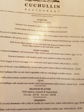 cuchullin restaurant menu: A Detailed Analysis of Portree’s Premier Scottish Dining Experience