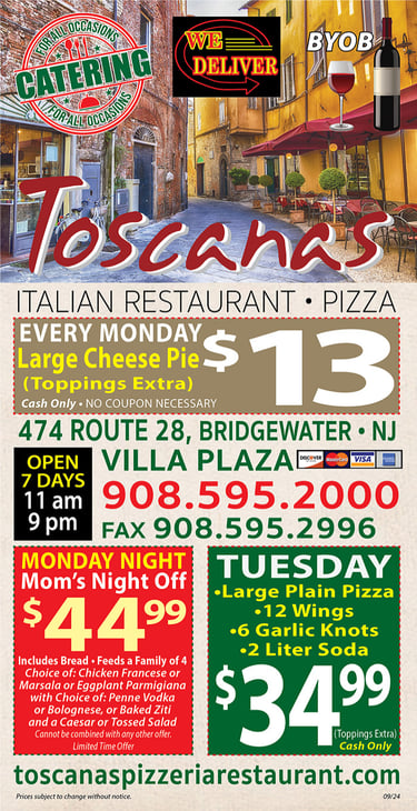 toscanas pizzeria & restaurant menu: A Deep Dive into Bridgewater, NJ's Authentic Italian Offerings