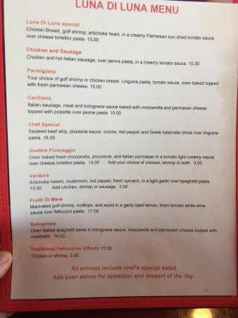 Luna Di Luna Restaurant Menu Unpacked: A Comprehensive Culinary Analysis of an Italian Staple