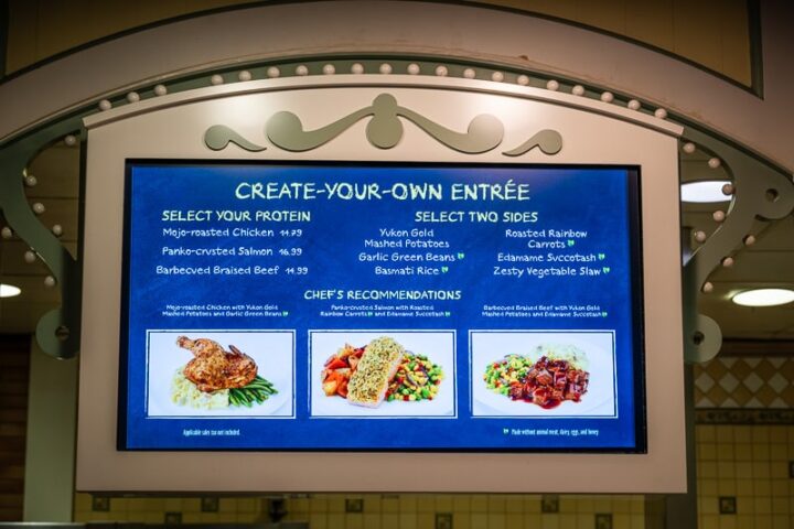 Detailed physical menu board revealing the extensive offerings of an mega restaurant menu, a vital resource for diners.