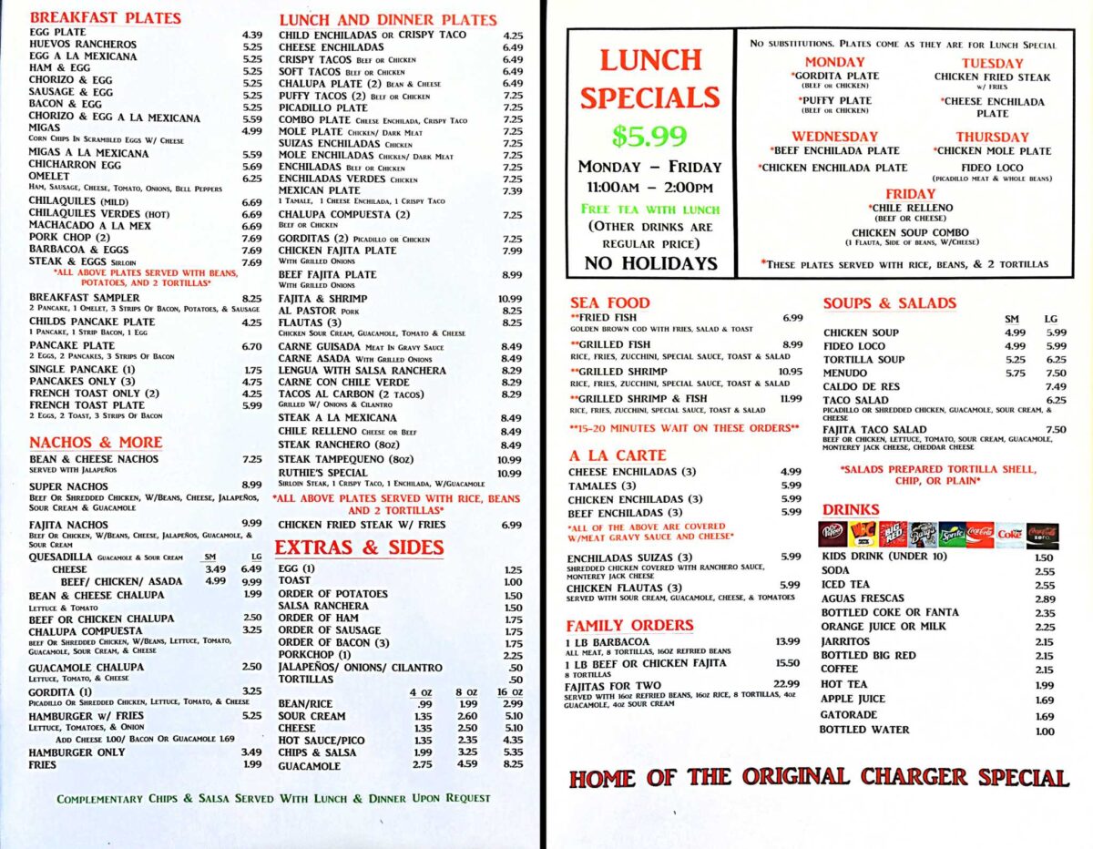 The Definitive Guide to the ruthie's mexican restaurant menu and Authentic San Antonio Tex-Mex