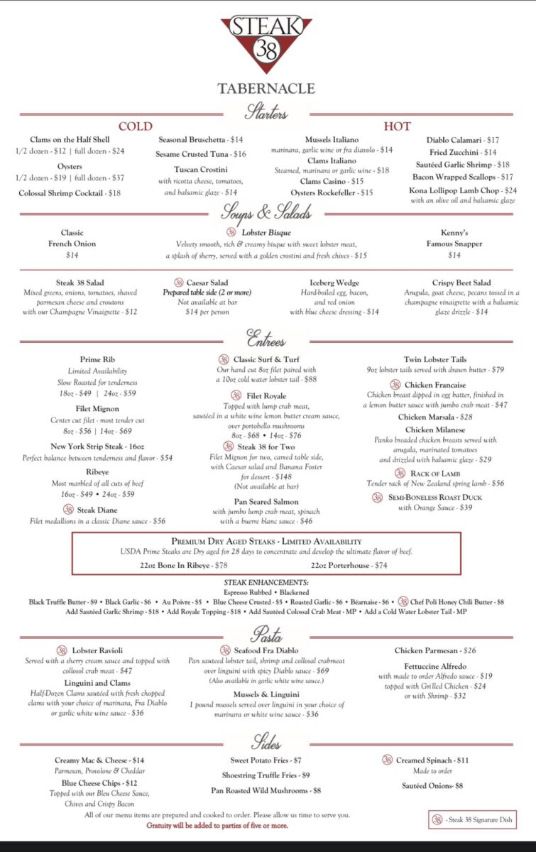 38 restaurant menu: A Deep Dive into Pirone’s Iconic Hainesport Culinary Legacy