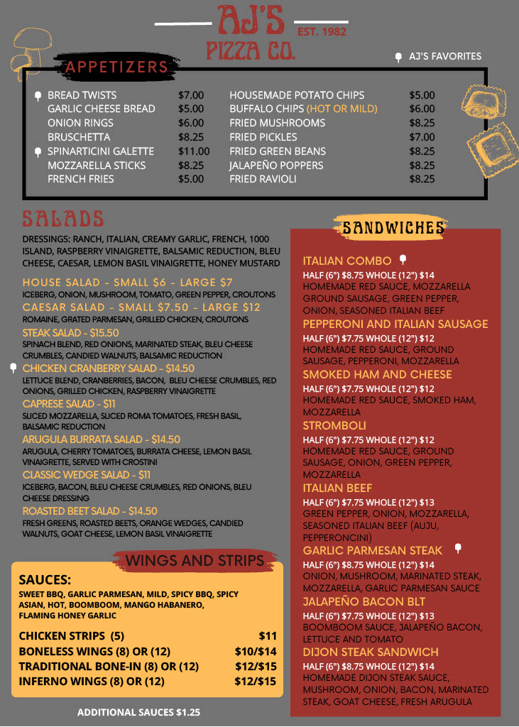 Aj's Restaurant and Pizza Menu: A Comprehensive Guide to Higganum, CT's Favorite Italian and American Classics