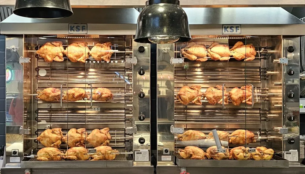 The view of the food counter at KaDeWe's food floor, illustrating the high-end food culture in Berlin