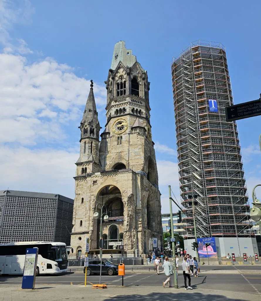 A view of the Kaiser Wilhelm Memorial Church, a symbol of historical resilience in Berlin