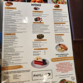 phyllis restaurant menu: A Comprehensive Breakdown of Brunch and Southern Comfort Offerings