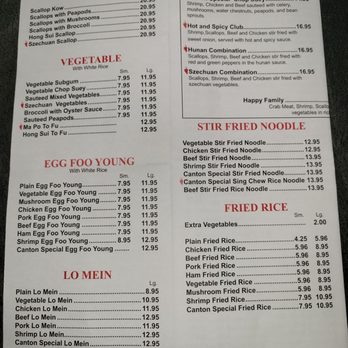Menu for Canton Chinese Restaurant: A Comprehensive Guide to New Bern's Cantonese Gem
