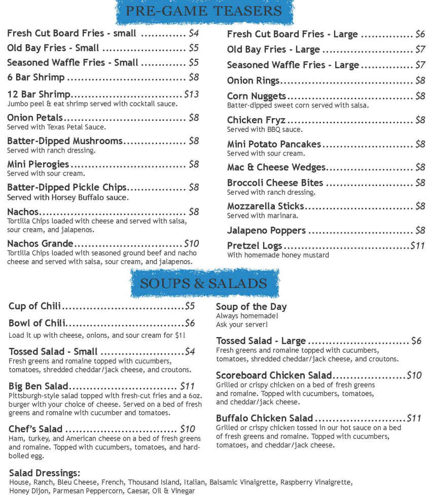 Scoreboard Restaurant Menu – A Comprehensive Review of Agawam's American-Spanish Fusion Playbook