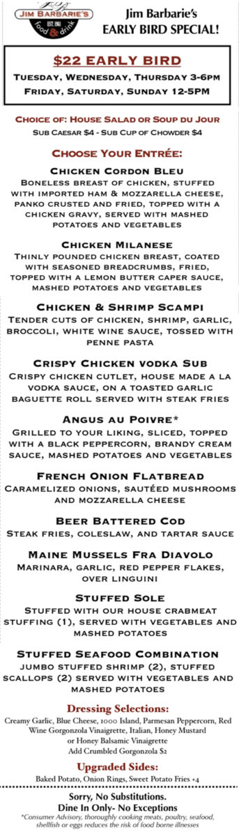 jim barbarie's restaurant danbury menu: A Comprehensive Guide to Steaks, Seafood, and Nutritional Insights