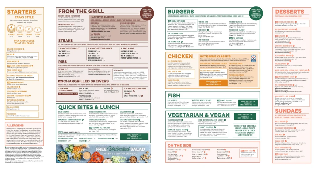 harvester restaurant menu Comprehensive Analysis: A Deep Dive into Comfort Food Classics and Pricing